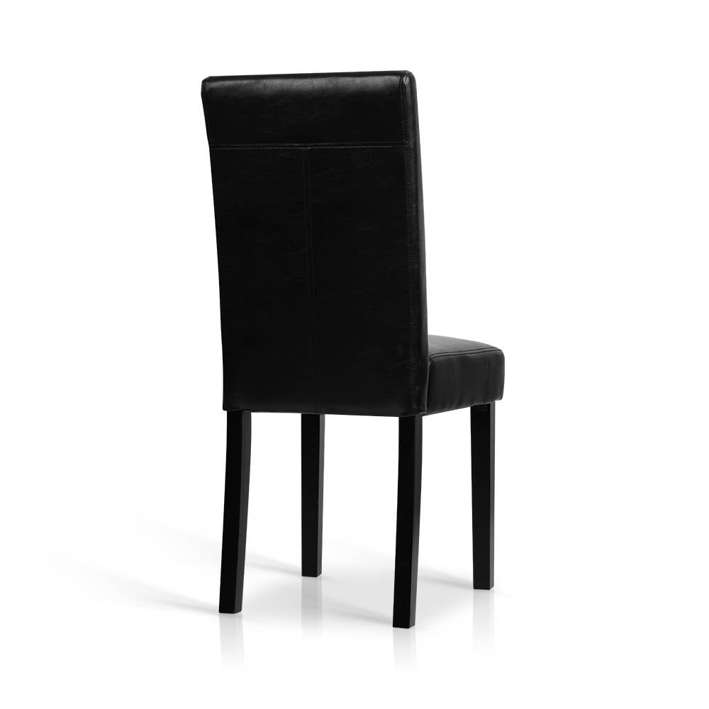 Artiss Set of 2 PU Leather Dining Chairs - Black