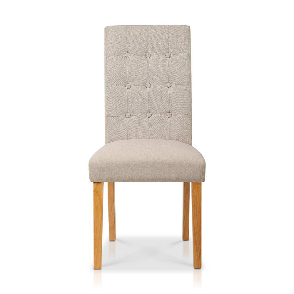 Artiss Set of 2 Fabric Dining Chair - Beige