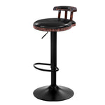 Artiss 2x Kitchen Bar Stools Vintage Bar Stool Chairs Swivel Gas Lift Leather BK