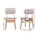 Artiss Dining Chairs Retro Replica Kitchen Cafe Wood Chair Fabric Pad Beige x2