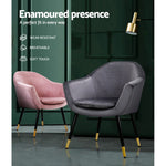 Artiss Armchair Accent Chair Retro Wooden Armchairs Single Sofa Velvet Seat Grey