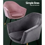 Artiss Armchair Accent Chair Retro Wooden Armchairs Single Sofa Velvet Seat Grey