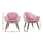 Artiss Armchair Lounge Chair Accent Armchairs Retro Single Sofa Velvet Pink Seat