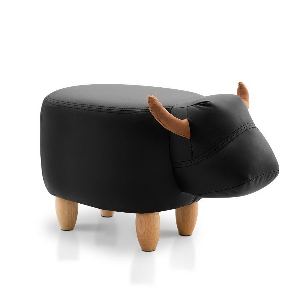 Artiss Kids Cow Animal Stool - Black