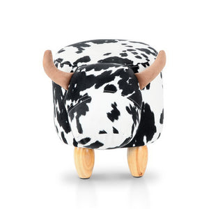 Artiss Kids Cow Animal Stool - Black & White
