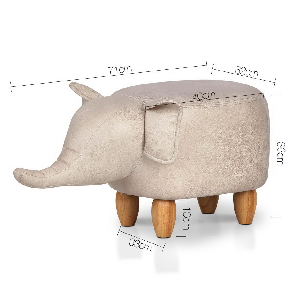 Artiss Kids Elephant Animal Stool - Beige