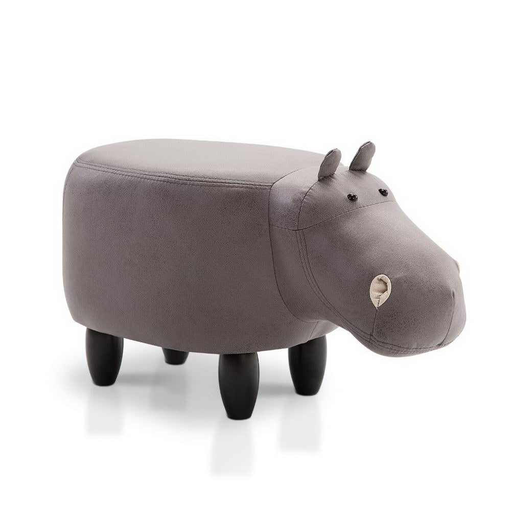 Artiss Kids Hippo Animal Stool - Grey