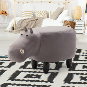 Artiss Kids Hippo Animal Stool - Grey