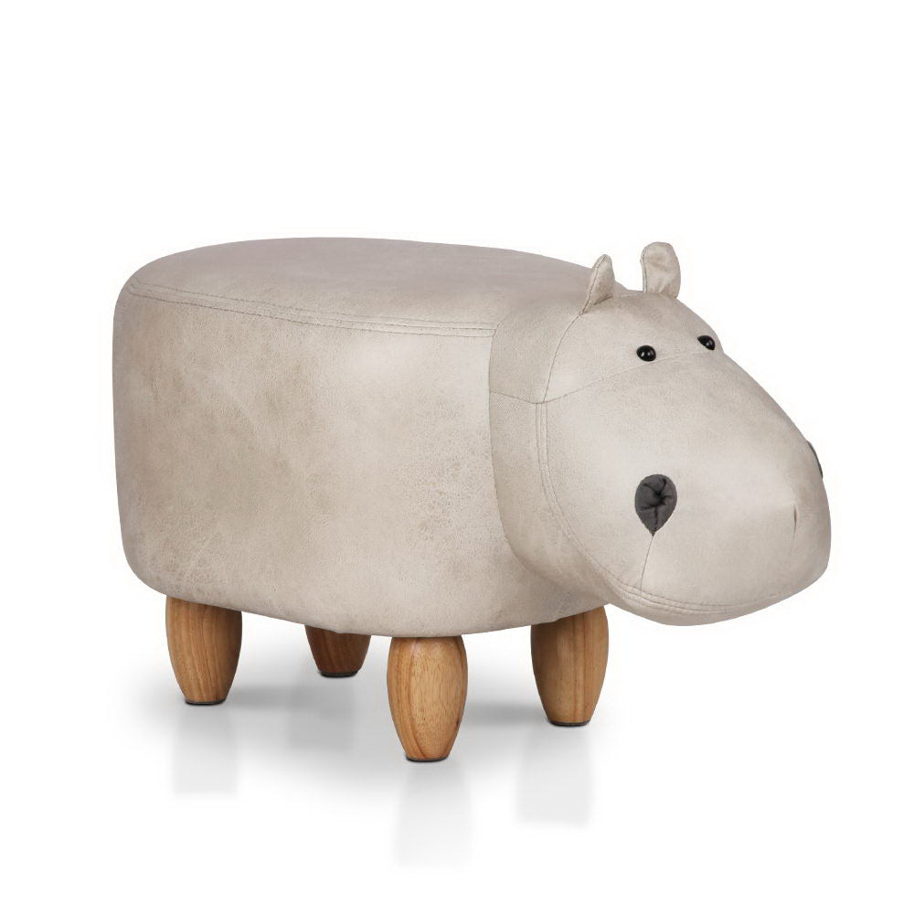 Artiss Kids Hippo Animal Stool - Beige