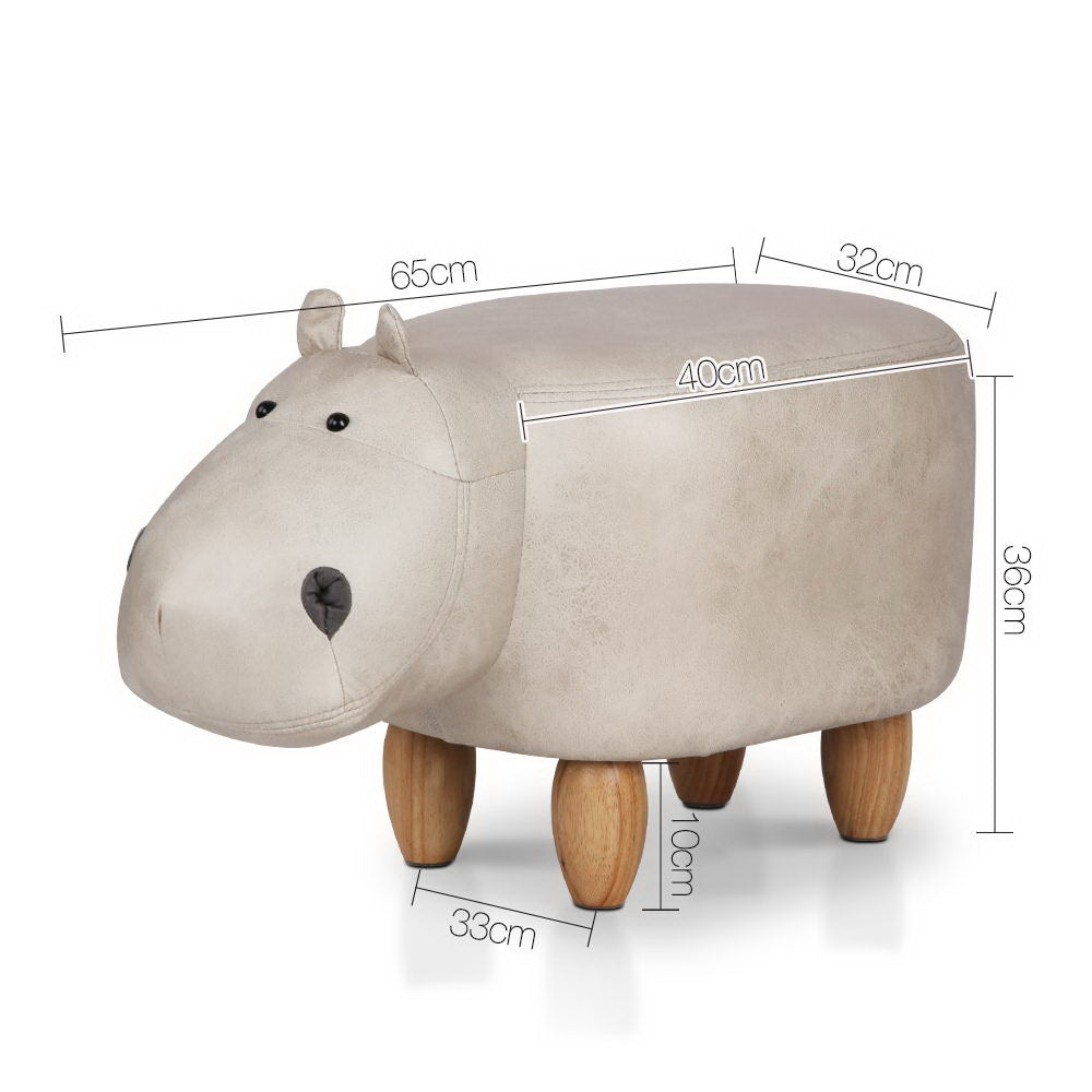 Artiss Kids Hippo Animal Stool - Beige