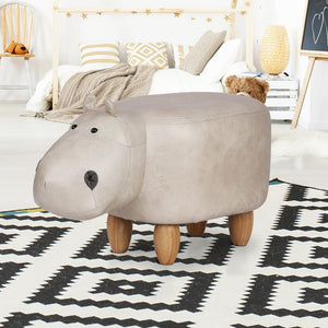 Artiss Kids Hippo Animal Stool - Beige