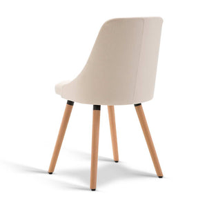 Artiss Set of 2 Fabric Dining Chair - Beige