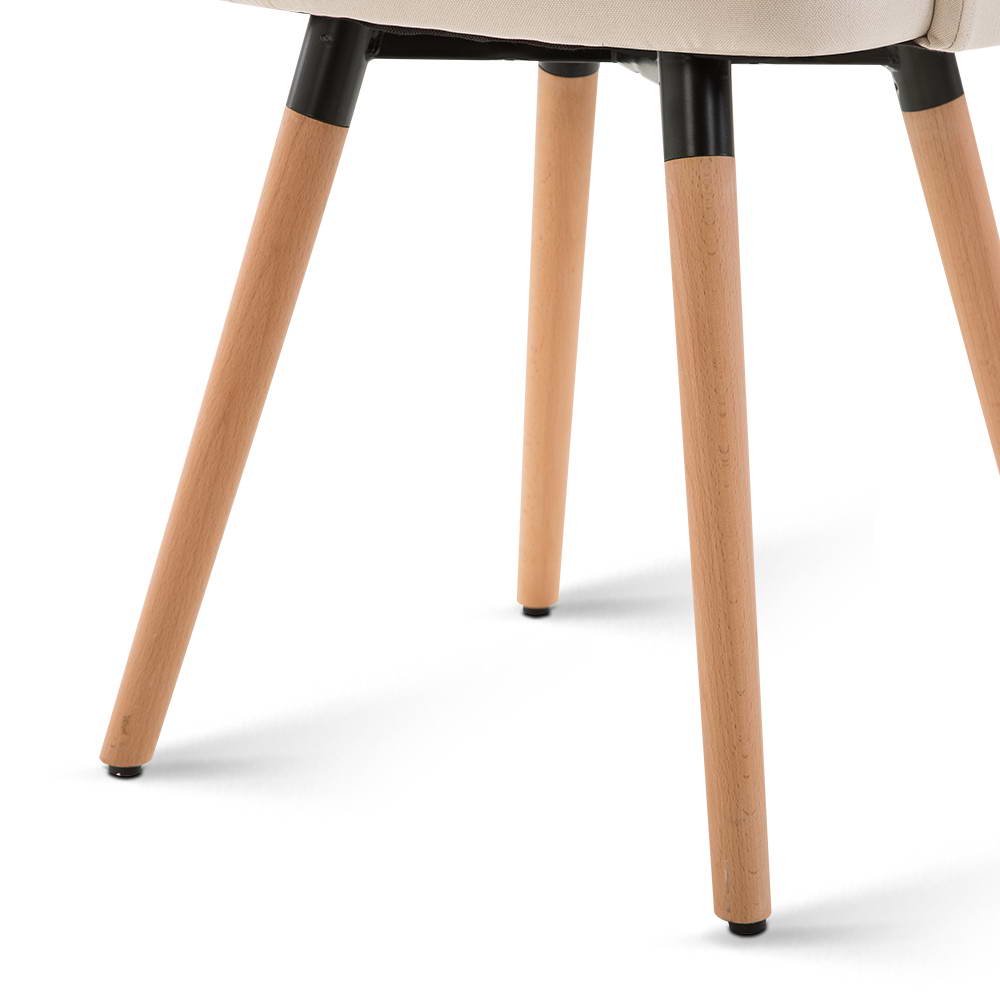 Artiss Set of 2 Fabric Dining Chair - Beige