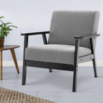 Artiss Fabric Dining Armchair - Black & Grey