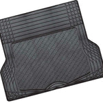 ALUMINIUM LOOK 1-Piece Boot Mat - BLACK [Rubber/Aluminium Look]