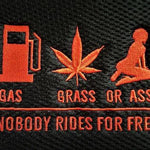 Universal 60/25 Airbag Front Seat Cover Nobody Rides For Free - Red