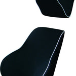 Black Memory Foam Lumbar Back & Neck Pillow Support Back Cushion Office Car Seat