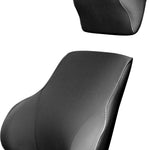 Grey Memory Foam Lumbar Back & Neck Pillow Support Back Cushion Office Car Seat