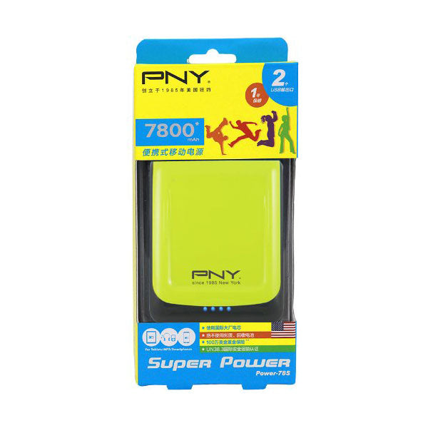 PNY POWER BANK 78S GREEN 7800MAH 2 USB OUTPUT