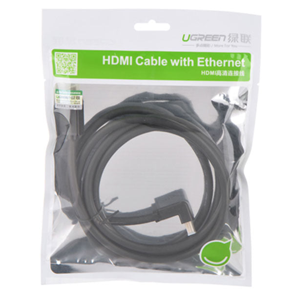 UGREEN Straight to down full copper HDMI right angle Cable 2M (10173)