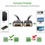 UGREEN DVI (24+5) Male to VGA male Cable - Black 1.5M (11617)