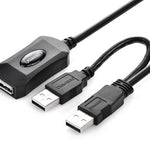 UGREEN USB 2.0 Active Extension Cable with USB Power 5M (20213)