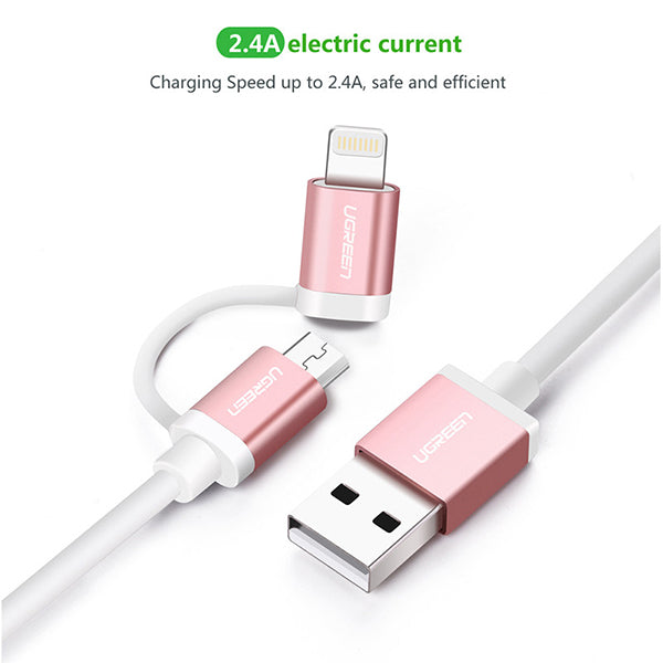 UGREEN Micro-USB to USB Cable with Lightning Adapter 1M (30470)