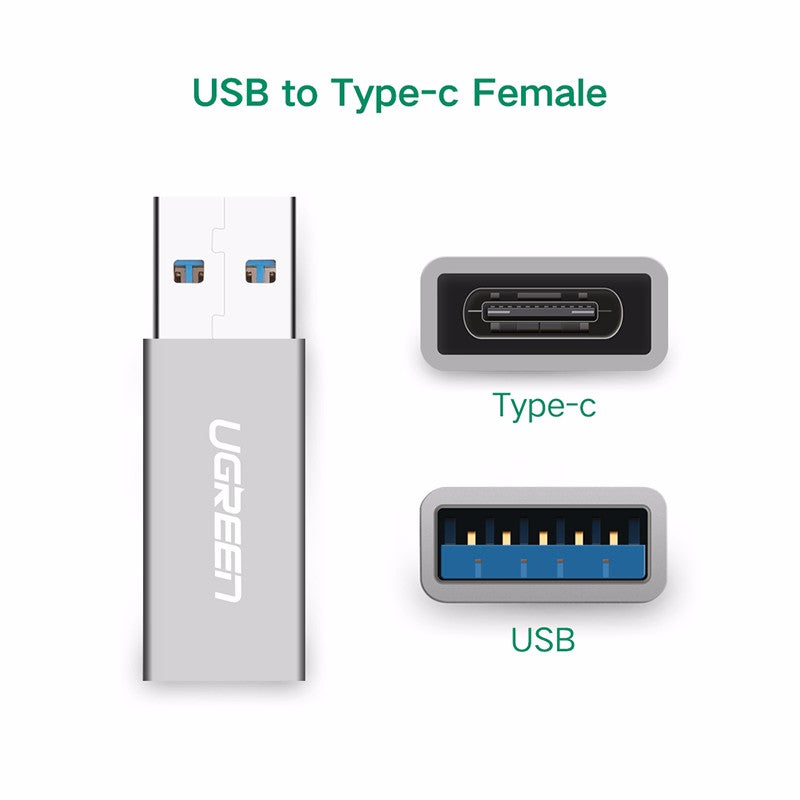 UGREEN USB A to USB-C Adpater - Gray (30705)