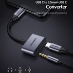 UGREEN TypeC to 3.5mm Audio + TypeC Female Adapter Aluminium (50596)