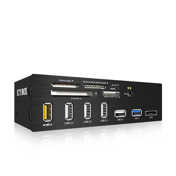 ICY BOX Standard 5.25" drive bay USB 3.0 multi card reader with an eSATA port and a USB charging port (IB-867)