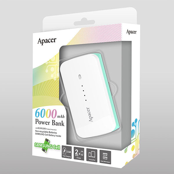 APACER Mobile Power Bank B221 6000mAh White RP