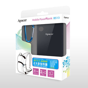 APACER Mobile Power Bank B513 6000mAh Black RP