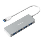 Simplecom CH319 Ultra Slim Aluminium 4 Port USB 3.0 Hub for PC Mac Laptop Silver