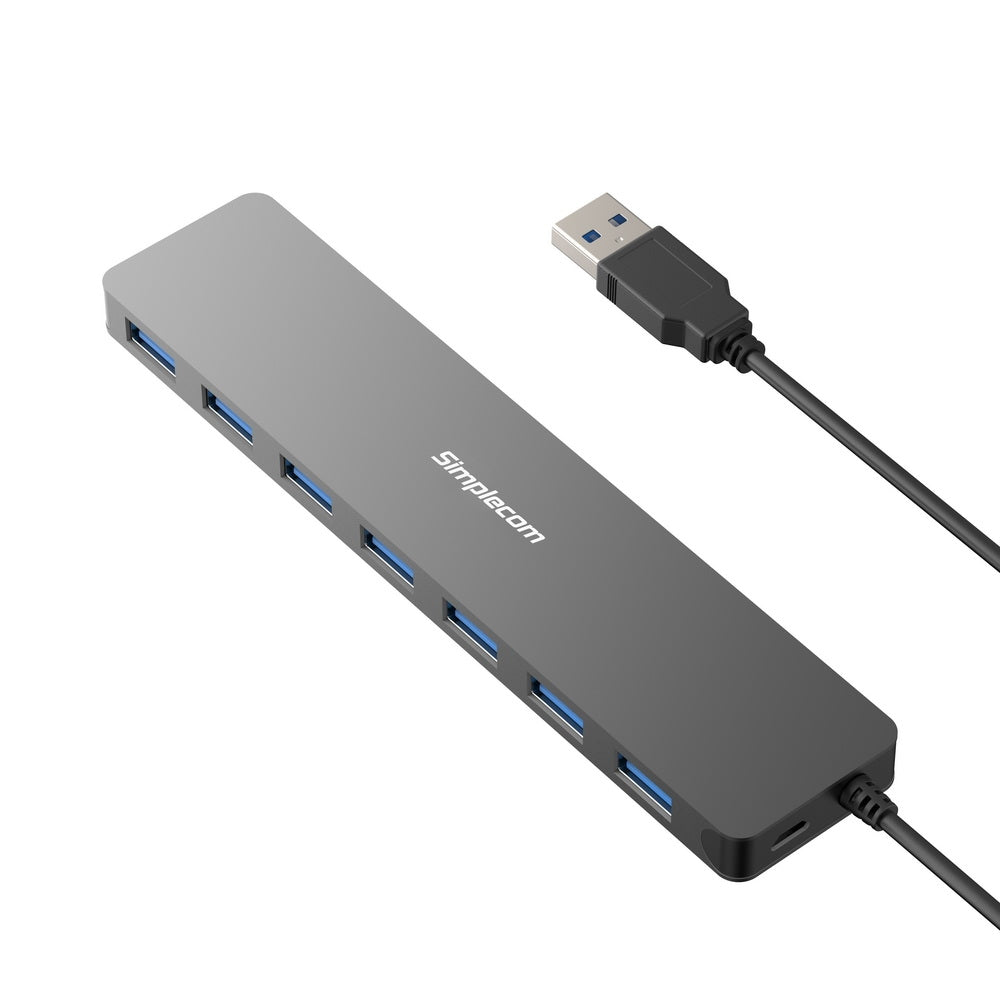 Simplecom CH372 Ultra Slim Aluminium 7 Port USB 3.0 Hub Black