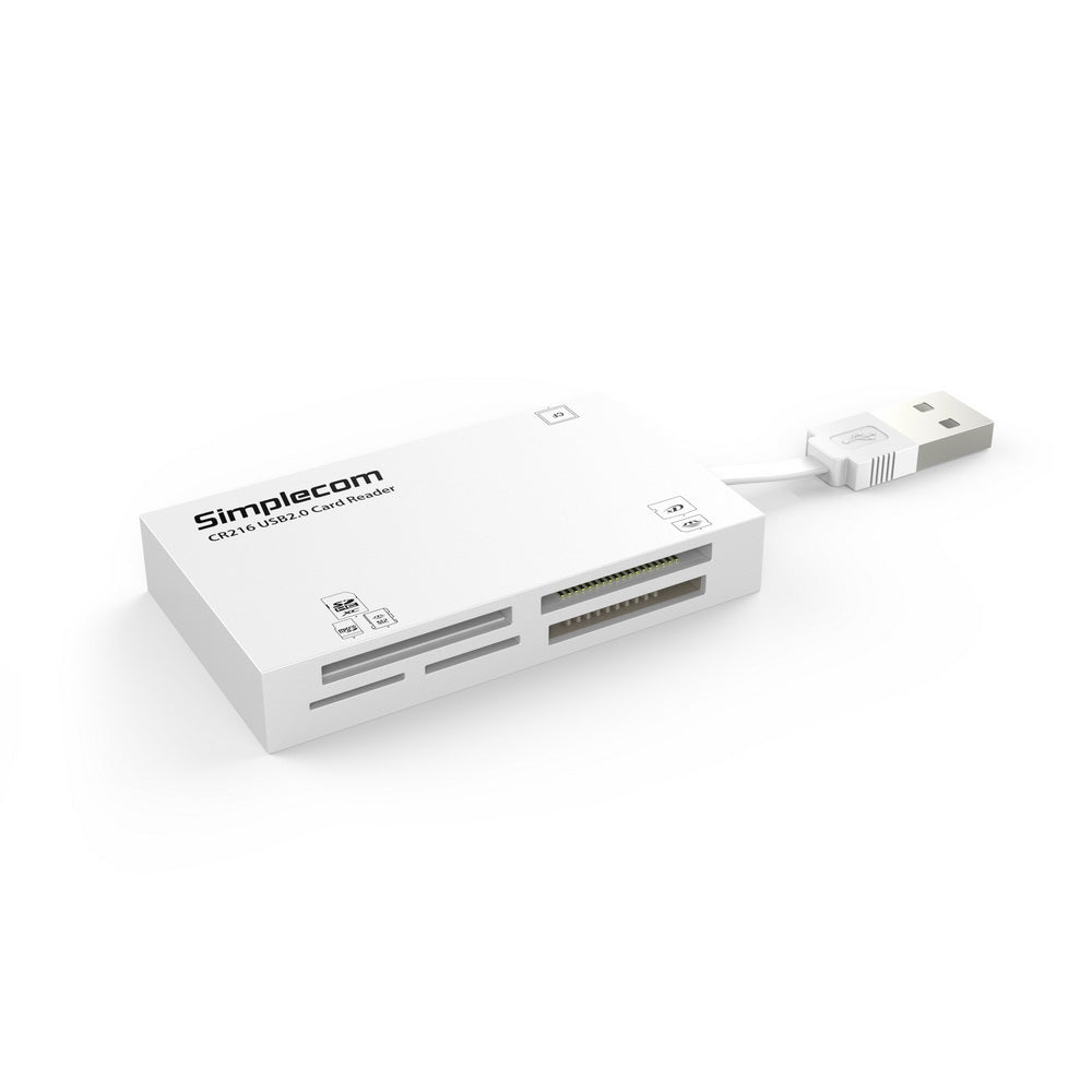 Simplecom CR216 USB 2.0 All in One Memory Card Reader 6 Slot for MS M2 CF XD Micro SD HC SDXC White