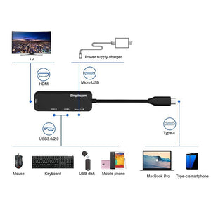 Simplecom DA305 USB 3.1 Type C to HDMI 4 in 1 Combo Hub (HDMI + USB3.0 + USB2.0 + Micro USB)