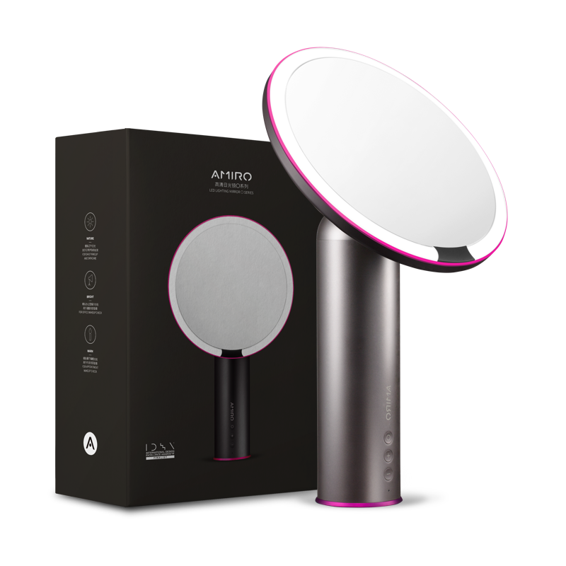 Amiro 8" Smart Lighted Makeup Mirror with Natural Daylight LED Lights Black