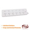 6 Way Powerboard with Individual Switches 