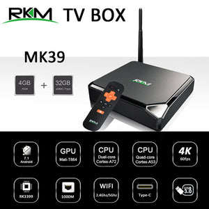 RKM MK39 TV Box with SoC Hexa Core RK3399 and Android 7.1