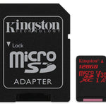 KINGSTON  Canvas React: MicroSD 128GB , 100MB/s read and 70MB/s write with SD adapter  SDCR/128GB