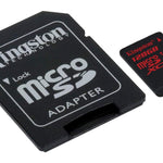 KINGSTON  Canvas React: MicroSD 128GB , 100MB/s read and 70MB/s write with SD adapter  SDCR/128GB