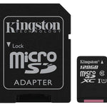 KINGSTON  Canvas Select:MicroSD 128GB , 80MB/s read and 10MB/s write with SD adapter SDCS/128GB