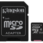 KINGSTON  Canvas Select:MicroSD 256GB , 80MB/s read and 10MB/s write with SD adapter SDCS/256GB