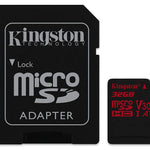 KINGSTON Canvas React: MicroSD 32GB , 100MB/s read and 70MB/s write with SD adapter  SDCR/32GB