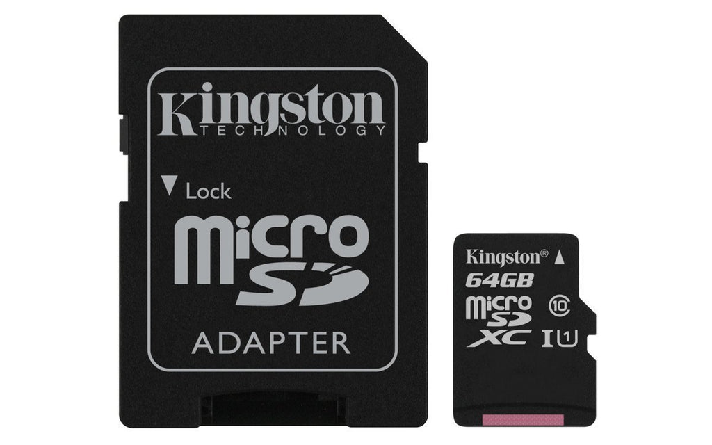 KINGSTON Canvas Select:MicroSD 64GB , 80MB/s read and 10MB/s write with SD adapter SDCS/64GB