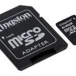 KINGSTON Canvas Select:MicroSD 64GB , 80MB/s read and 10MB/s write with SD adapter SDCS/64GB