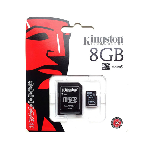 kingston 8GB Micro SD Class 4 with standard SD adaptor (KINSDC4/8GB)