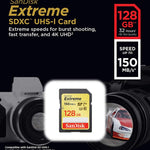 SANDISK SDSDXV5-128G-GNCIN SDXC Extreme CL10 V30 UHS-I/U3 150MB