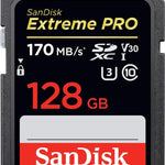 SANDISK SDSDXXY-128G-GNCIN SDXC Extreme Pro V30 4K/UHD UHS-I/U3 170MB