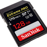 SANDISK SDSDXXY-128G-GNCIN SDXC Extreme Pro V30 4K/UHD UHS-I/U3 170MB